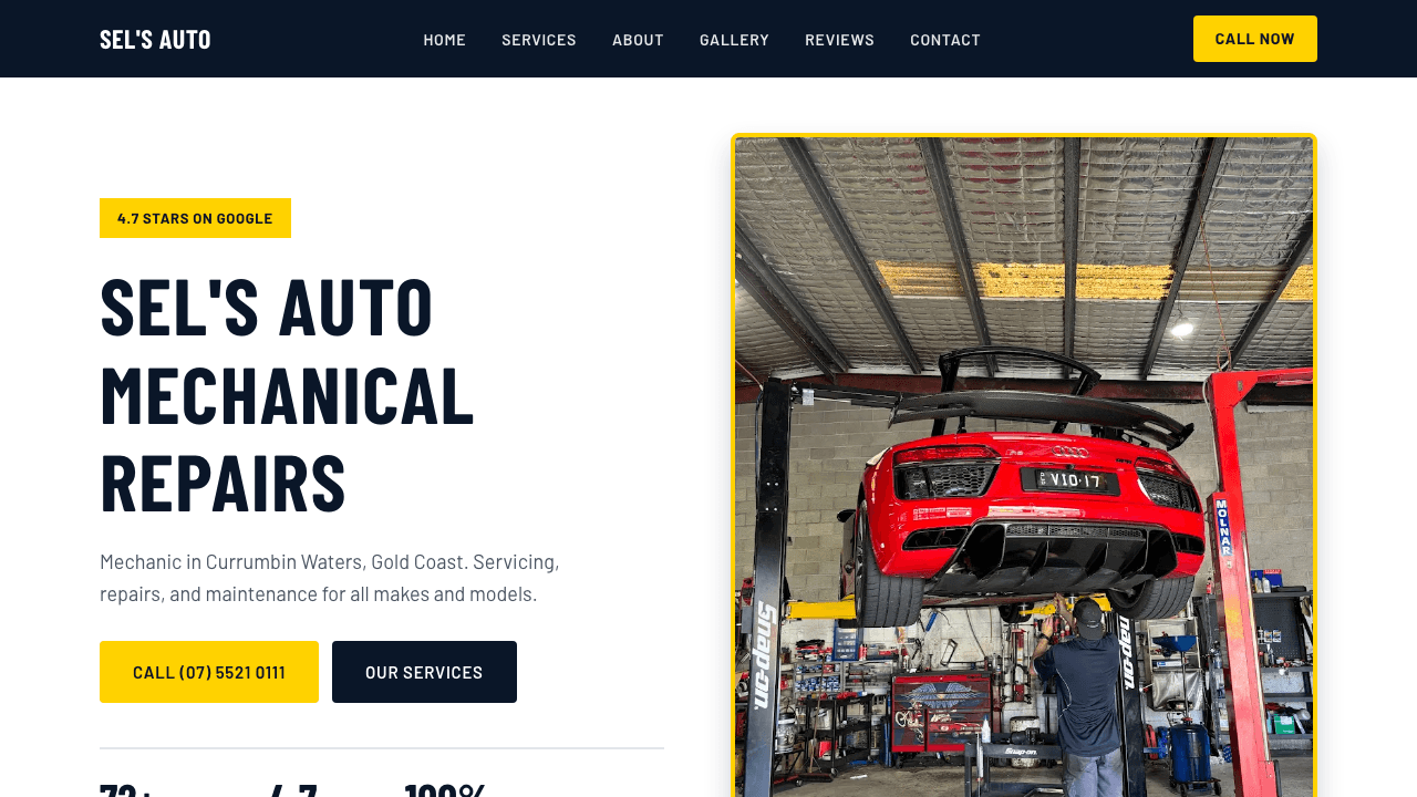 Sel's Auto website preview